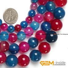 Redondo de colores mezclados ágata cuentas redondas para la fabricación de joyas hilo 15 pulgadas DIY pulsera collar joyería suelta cuenta 10mm 12mm 14mm 2024 - compra barato