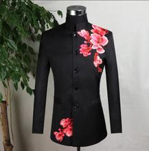 Vestido formal con bordado para hombre, abrigo con cuello negro, traje de boda masculino 2024 - compra barato