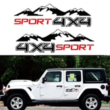 2pcs Graphic Vinyl Mountain Car Sticker 4X4 For Truck Decal SUV JEEP Pickup D-MAX Navara 2024 - buy cheap