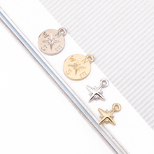 5 piezas 12mm brújula de la estrella encantos de la aleación oro plata hallazgos para joyería colgante hacer pendiente pulsera decoración DIY accesorio 2024 - compra barato