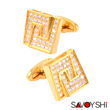 Savyshi-gemelos de cristal de lujo para hombre, joyería de alta calidad para boda, regalo para hombres 2024 - compra barato