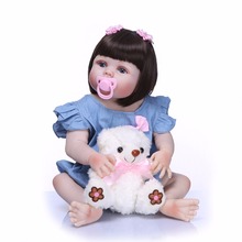 Кукла bebes boneca полностью силиконовая, модная милая кукла ручной работы, детский игровой домик, игрушки для купания, 23 дюйма 2024 - купить недорого