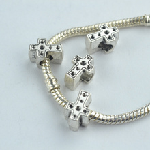 15 pcs alloy beads cross charm tibetan silver diy beads for European bracelet jewelry making 1826 2023 - buy cheap