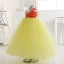 Yellow Flower Girl Tutu Dress For Girls Wedding Evening  Party Tutu Birthday Princess Girl Dresses 2024 - buy cheap