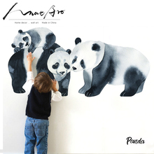 Panda animal pared pegatina blanco y negro moderno bebé habitación decoración estilo nórdico niños decoración diy arte amor familia vinilo pared 2024 - compra barato