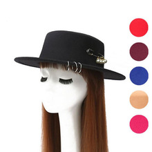 [Ozyc] pin perla chapeau femme Vintage de moda top negro de fieltro de ala bowler sombrero hombres sombrero trilby sombreros iglesia para las mujeres 2024 - compra barato