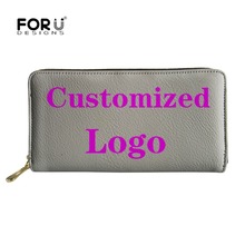 FORUDESIGNS-cartera de piel sintética para mujer, monedero largo con estampado personalizado de tu imagen, para teléfono, tarjetero 2024 - compra barato