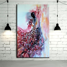 Handmade Flamenco Dancer Painting On Canvas Hand Painted Beautiful Spanish Dancer Oil Painting For Living Room Decoration 2024 - buy cheap