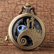 The Nightmare Before Christmas Pocket Watches Steampunk Vintage Quartz Pocket Watch chains necklace pendent Men Christmas gifts 2024 - buy cheap