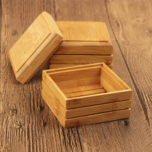 Jabonera de bambú Natural, soporte de bandeja de madera para jabón, estante de almacenamiento, caja de placa, contenedor para plato de ducha y baño, 200 unids/lote 2024 - compra barato