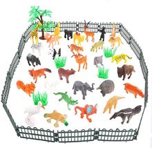 53 шт. модель животного джунглей, имитация животного, набор игрушек, экшн-фигурки, тигр, жираф, панда, слон, игрушки 2024 - купить недорого