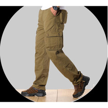 Men's Cargo Pants Mens Casual Multi Pockets Military Tactical Pants Men Outwear Army Straight slacks Long Trousers Large size 44 2024 - buy cheap