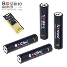 4pcs Soshine 3.7V 350mAh High Capacity 10440 Li-ion Rechargeable Battery AAA Battery for LED Flashlights Headlamps 2024 - buy cheap