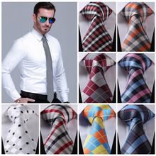 Клетчатый Классический мужской галстук 3,4 дюйма из 100% шелка для свадебной вечеринки 2024 - купить недорого