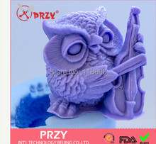 Free shipping Sell hot The owl violin modelling silicon soap mold Cake decoration mold Handmade soap mold No.S406-2 2024 - buy cheap