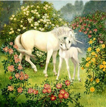 ARTBACK 5d diy diamond painting unicorn mother and child flower picture mosaic full square diamond cross stitch 3D sewing art 2024 - buy cheap