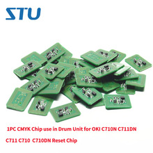 Chip cmyk 1 peça, uso em unidade de tambor oki c710n c711dn c711 c710 c710dn, chip de reinicialização 2024 - compre barato