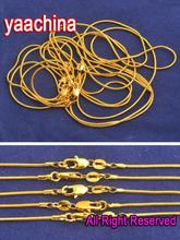 Agradável 5 peças 18 polegadas acessório de moda preenchido de ouro amarelo colares de cobra corrente novo colar 1.3mm para pingente 2024 - compre barato