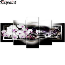 Dispaint 5pcs Full Square/Round Drill 5D DIY Diamond Painting "Flower orchid" Multi-picture Combination Embroidery 5D Decor 2024 - buy cheap