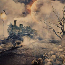 Pintura da morte do trem glymg, artesanato bordado com miçangas, decoração para parede 2024 - compre barato