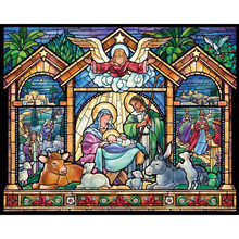 Mosaico de pintura com miçangas 5d, faça você mesmo, família religiosa, conjunto de ponto cruz com miçangas, bordado com miçangas kbl 2024 - compre barato