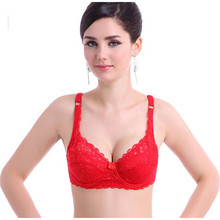 NEW Women 3/4 Cup Sexy Bra Floral Lace Embroidery Underwear Ladies Plus size Push Up Padded Breathable Bra Black Red 2024 - buy cheap