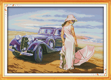 Car Model People Canvas Arts Crafts Sewing Cross Stitch Kits 100% Printed Embroidery DIY Handmade Needlework Wall Home Decor 2024 - buy cheap