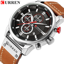 New Watches Men Luxury Brand CURREN Chronograph Men Sport Watches High Quality Leather Strap Quartz Wristwatch Relogio Masculin 2024 - buy cheap