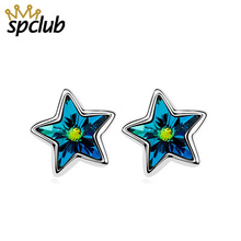Hot Sale Authentic Austrian Element Crysta Cute Exquisite Star Stud Earring Bijoux Brincos Jewelry Trendy Christmas Birthday 2024 - buy cheap