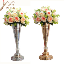 Metal Vase Silver/ Gold Table Wedding Centerpiece Event Road Lead Flower Rack For Home Decoration 10 PCS/ Lot 2024 - buy cheap