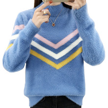 New Turtleneck Sweater Women Fashion 2019 Autumn Winter Tops Women Knitted Pullovers Mohair Long Sleeve Jumper Pull Femme L67 2024 - buy cheap