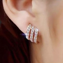 Hollow austrian crystal ear studs ear cuff on earrings New design jewely gold silver color brincos boucle d'oreille #281985 2024 - buy cheap