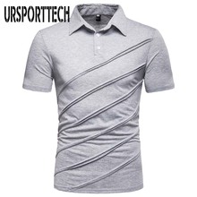 URSPORTTECH-Camiseta de manga corta para hombre, camisa informal de retales, de verano, nueva 2024 - compra barato