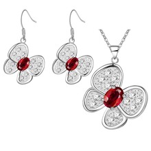 Created Crystal Jewelry Set Fashion Jewelry Sets For Wedding Women  butterfly shape Pendants Necklace Earring  AT640 2024 - buy cheap