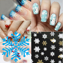 1 Sheet Snowflakes Snowman 3D Nail Art Stickers Decals Girl Salon Sticker Tip DIY Decal Decorations Manicure Accessories BNASN00 2024 - buy cheap