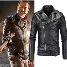 Novo filme the walking dead jaqueta de couro masculina negan casaco casual de couro 2024 - compre barato