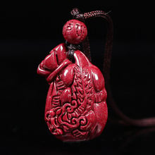 Drop Shipping Natural Cinnabar Purse Brave Troops Pendant Necklace Amulet Jade Fortune Prosper Necklace For Woman Men 2024 - buy cheap