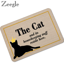 Zeegle The Cat Rubber Rugs Doormat Non-slip Floor And Kitchen Carpet Funny Pet Doormat Indoor Door Mat Foot Rug 2024 - buy cheap