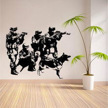 Removable MilitaryTeam Wall Sticker Home Decor Vinyl Decal Living Room Army Solider Home Interioe Wallpaper adesivo D-234 2024 - buy cheap