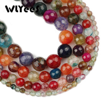 WLYeeS Natural Candy Color Beads Faceted Tourmaline carnelian 4 6 8 10 mm round Loose Bead for women Jewelry Bracelet Making DIY 2024 - buy cheap