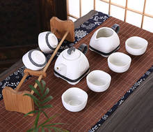 8 pieces of snowflake glaze Tai Chi pot Kung Fu tea, celadon high-end tea set, Tai Chi pot snowflake ceramic tea 2024 - buy cheap