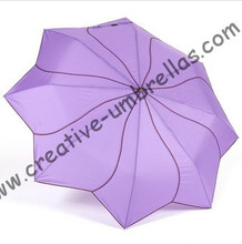 Creative manual Lotus leaf umbrellas,190T pongee,pencil supermini,ladies' parasol,rotate black embroidery piping,windmill shape, 2024 - buy cheap