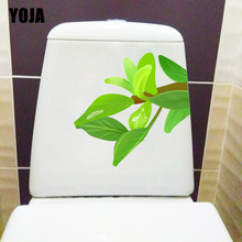 YOJA 22.8*21.7CM Plant Water Drops Green Leaves Fresh Toilet Seat Stickers Home Room Wall Decor T1-0876 2024 - buy cheap