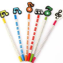 96PCS/lot Kawaii Musical Note Wooden Pencil Students' Drawing Pencils Stationery Set Kid Gift Wholesale 2024 - buy cheap