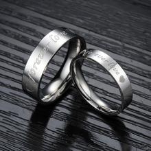 Fashion Engrave Love Couple Rings Stainless Steel Comfort Fit Ring Symbol Wedding Band Couple Ring For Lovers Wedding Ring 2024 - buy cheap