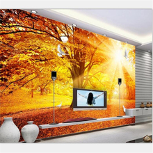 Beibehang murais personalizados de decoração para casa foto sala de estar quarto piso dourado sol tv sofá mural de fundo 2024 - compre barato