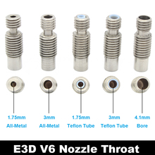 Piezas de impresora 3d E3d V6, boquillas de acero inoxidable, garganta, tubo de Metal/PTFE/diámetro interior de 4,1mm para extrusora de 1,75mm y 3mm, extremo caliente j-head 2024 - compra barato