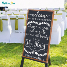 Choose A Seat Design Welcome Wedding Board Sticker Decal Customized Hashtag Reception Sign Stickers B871 2024 - buy cheap