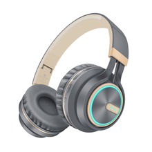 B6-auriculares inalámbricos para teléfono móvil y Tv, con Bluetooth estéreo HiFI audífonos plegables, luz LED y micrófono, color gris y dorado 2024 - compra barato