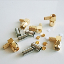 100Pcs SMA Male Plug Right Angle Crimp For RG58 RG142 RG400 LMR195 Cable Connector 2024 - buy cheap